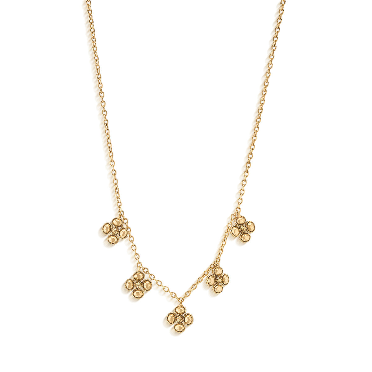 Berry Clover Multi Station Necklace. 16+2 - Gold