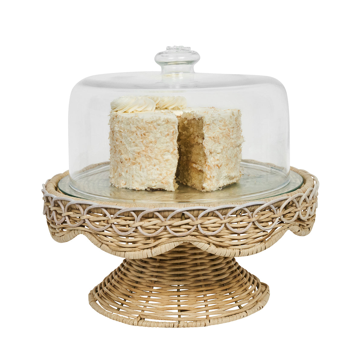 Provence Rattan Cake Stand - Whitewash - Image 2
