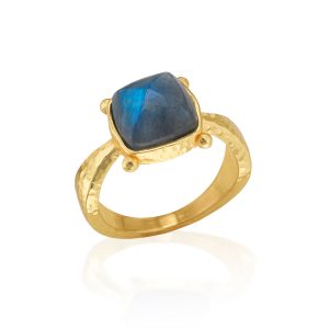 Mystic Eye Gem Ring- Blue Labradorite