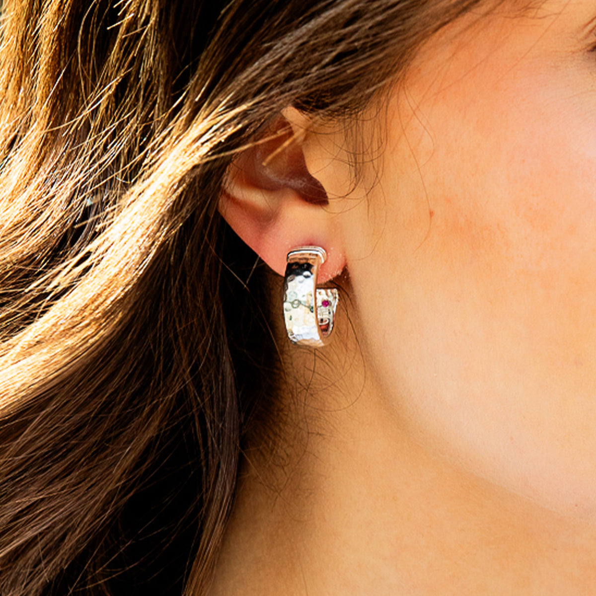 Cleopatra Classic Small Hoop Earrings - Silver - Image 2