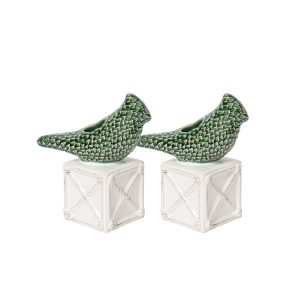 Berry & Thread Bird Topiary Candlestick Set/2 - Multi