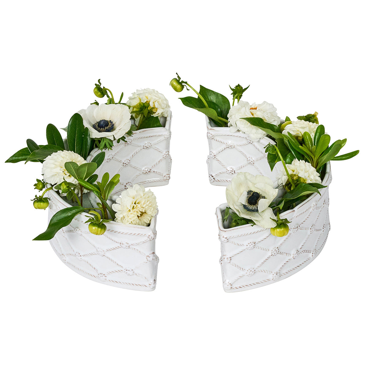 Berry & Thread Petite Parterre Garden Half Circle Vase Set/2 - Whitewash - Image 2