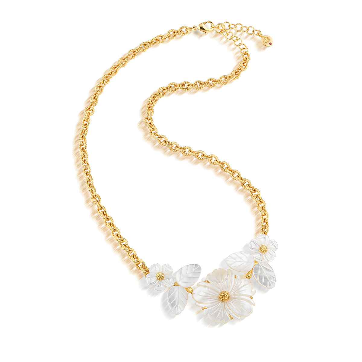 Mermaid Garden Bouquet Necklace. 16 - MOP - Image 3