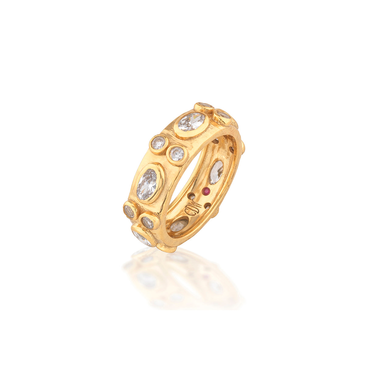 Maharani Hammered Ring - Clear Cubic Zirconia - Image 3