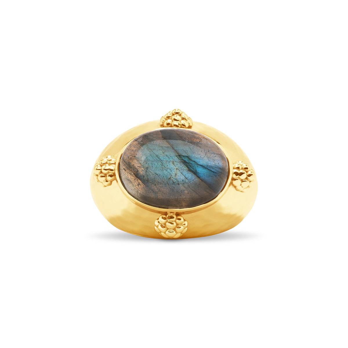 Cleopatra Oval Ring - Gold/Blue Labradorite - Image 3