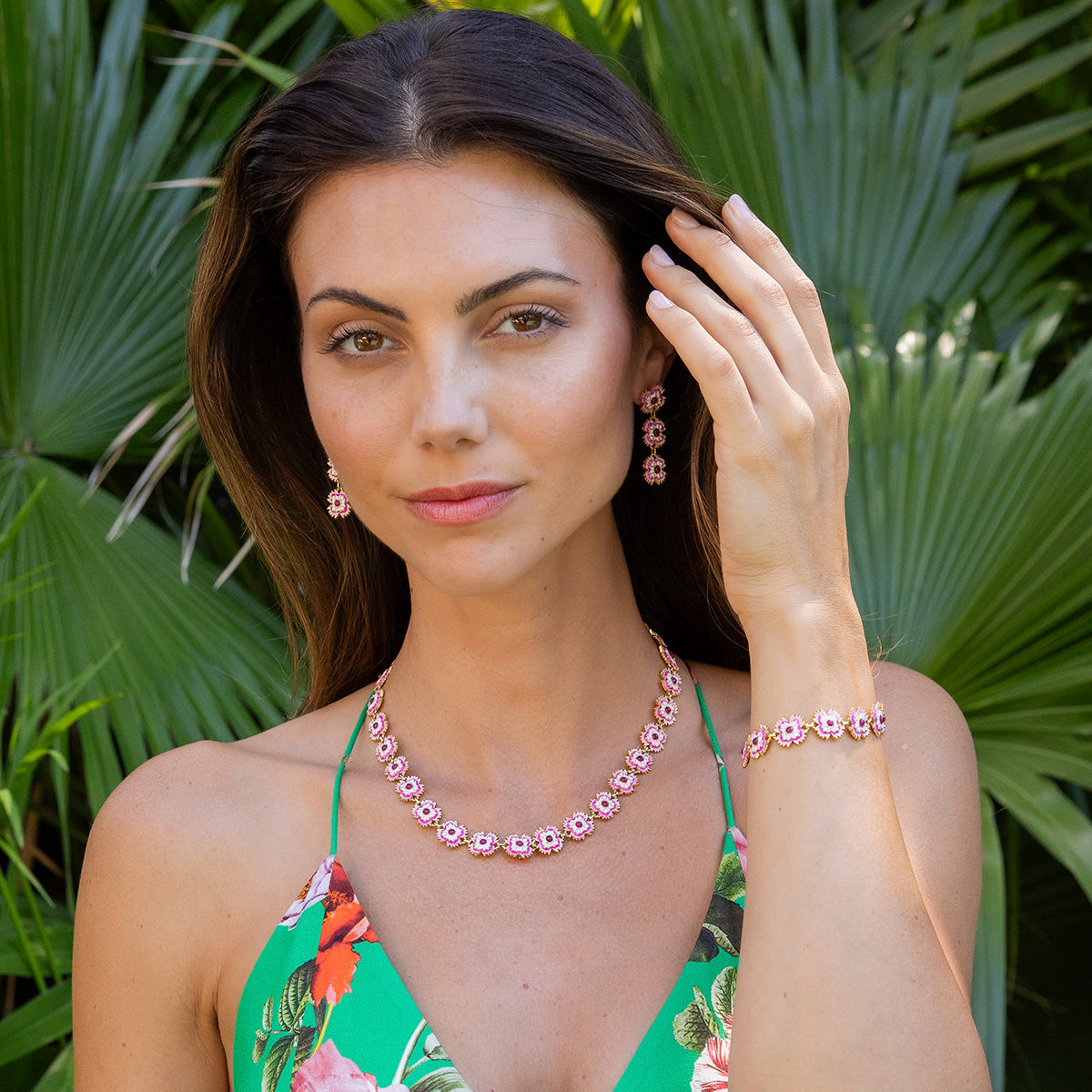 Dianthus Convertible Necklace. 16+2 - Pink - Image 6