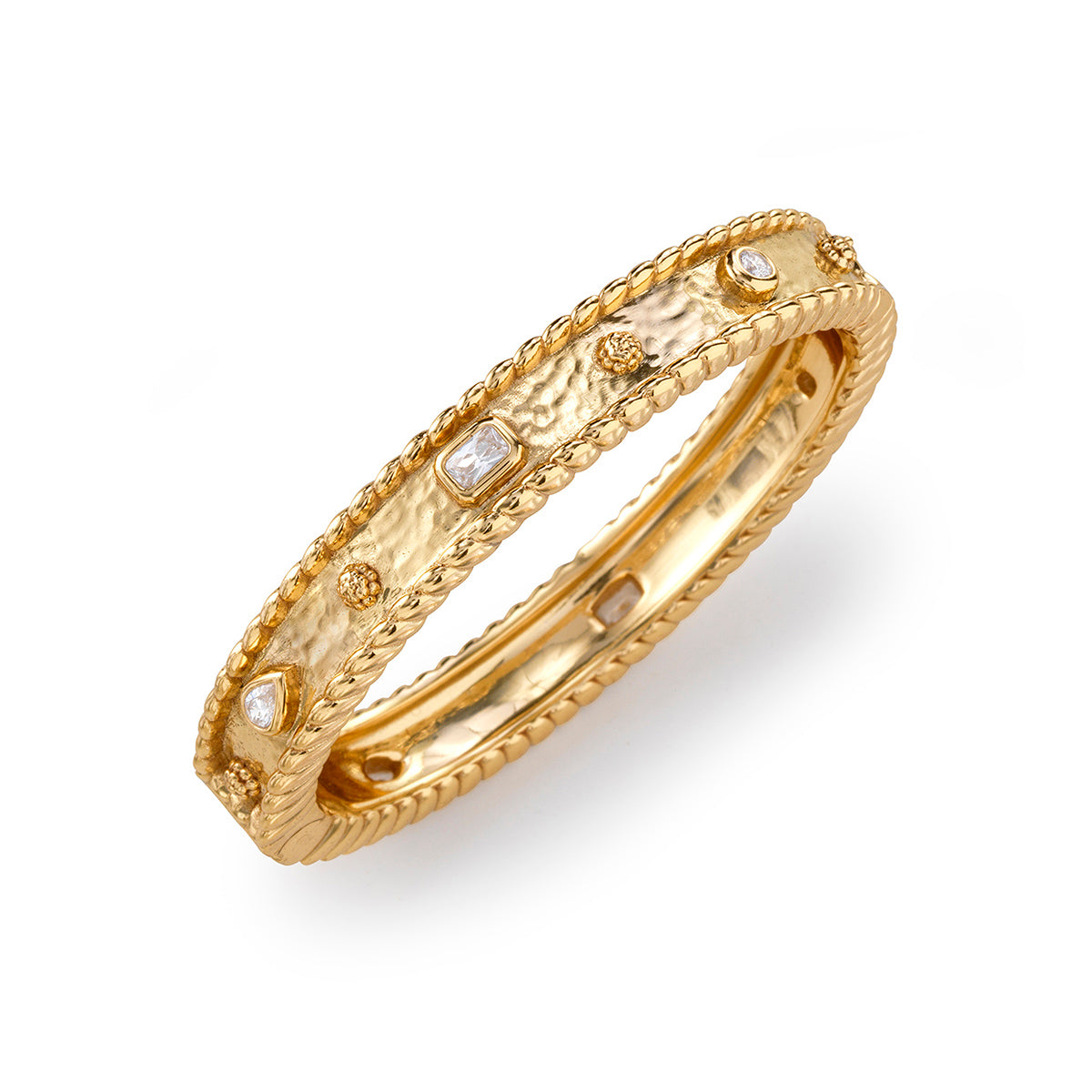 Berry Gem Hinged Bangle - Clear Cubic Zirconia - Image 3