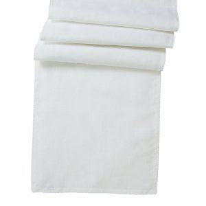 Berry Scallop 18 x 90 Table Runner - White