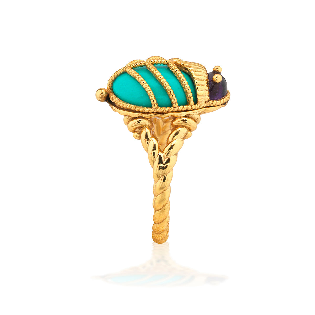 Scarab Petite Ring - Amethyst/Turquoise - Image 4