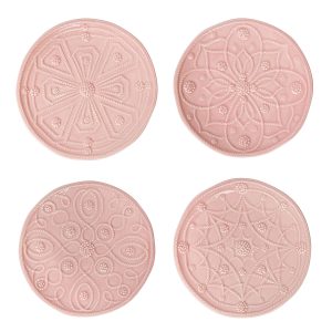 Jardins du Monde Side/Cocktail Plate Assorted Set/4 - Blush