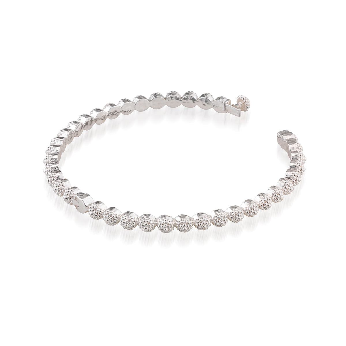 Berry Eternity Petite Hinged Bangle. S/M - Silver - Image 4