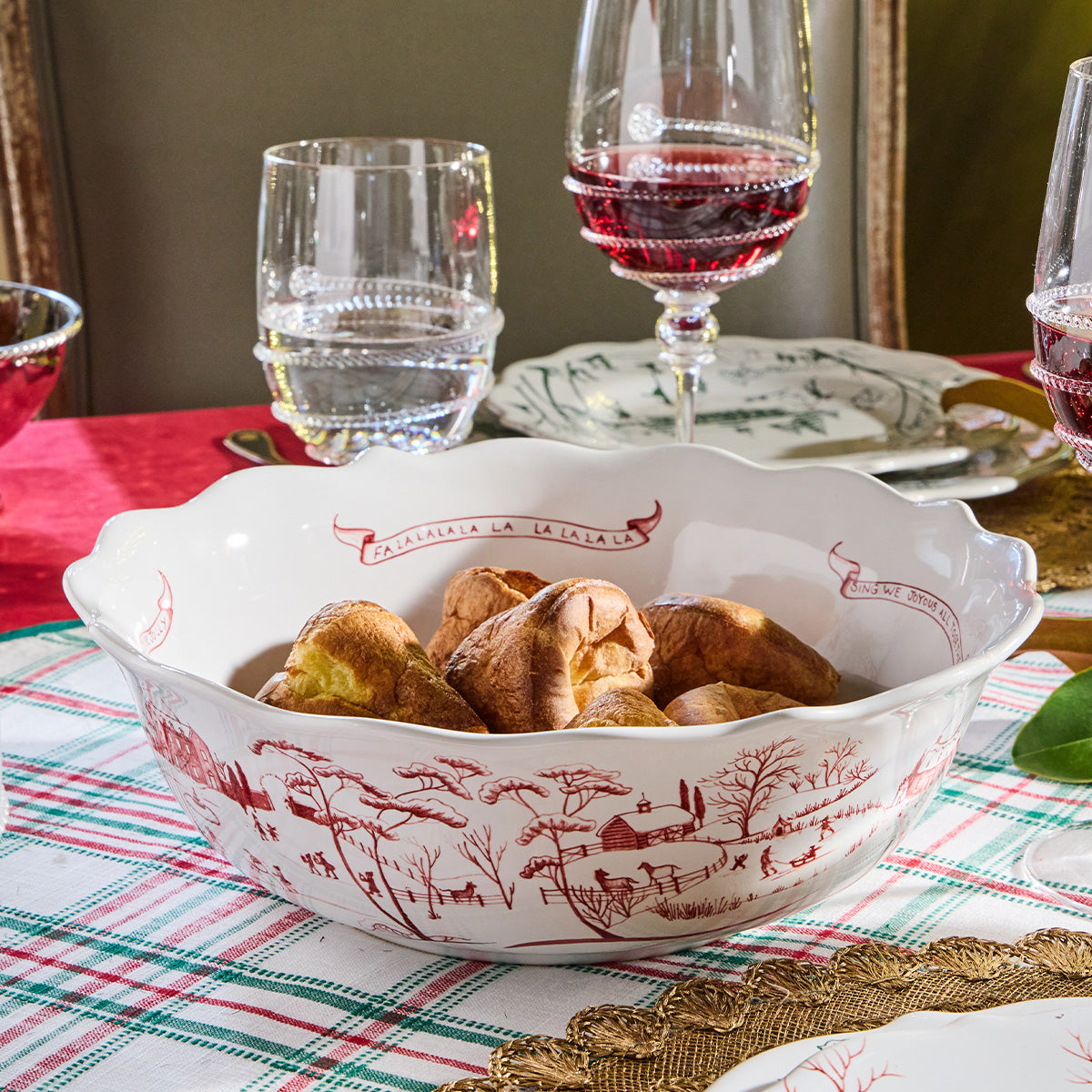 Country Estate Winter Frolic 11 Serving Bowl - Ruby - Image 7
