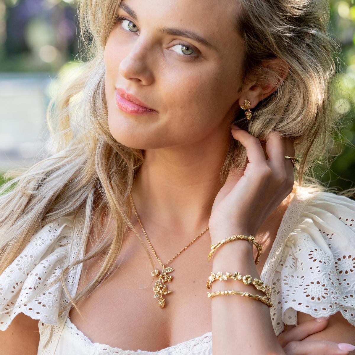 Meadow Walk Flowers Petite Cuff - Gold - Image 2