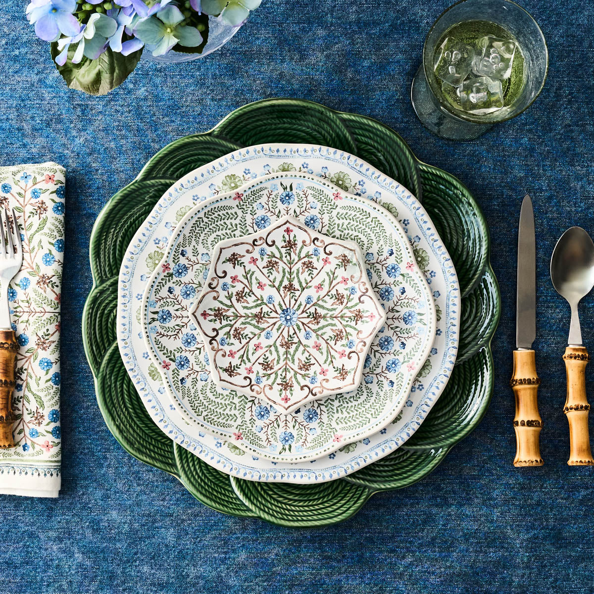 Villa Seville Scalloped Side/Cocktail Plate Set/4 - Chambray - Image 4