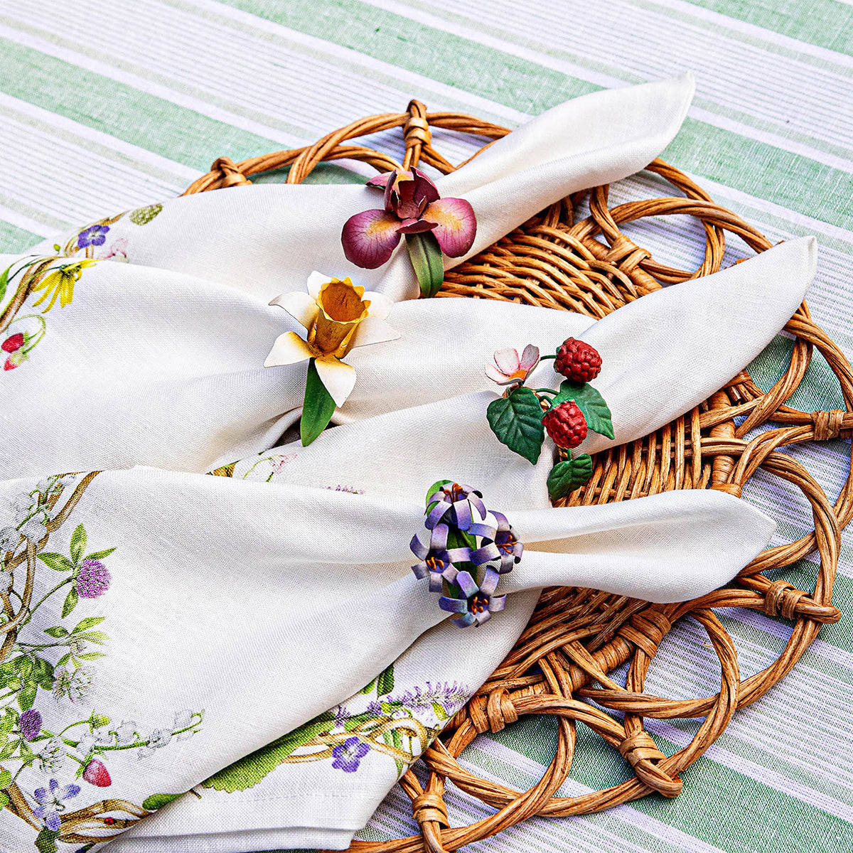 Meadow Walk Floral Napkin Ring Assorted Set/4 - Multi - Image 7