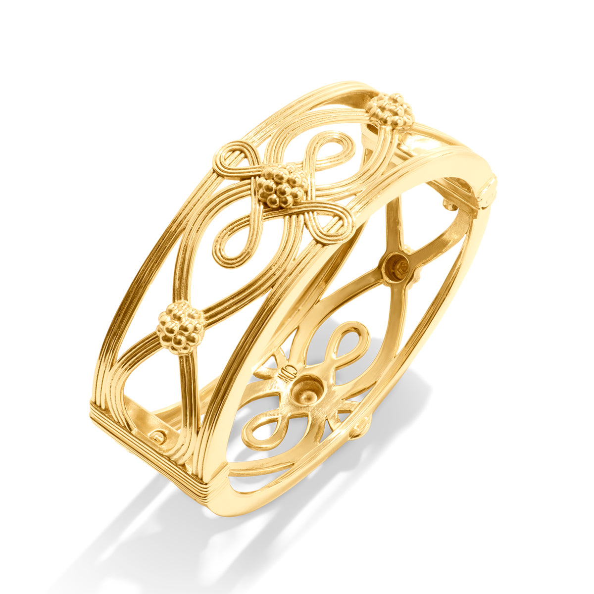 Monique Hinged Bangle - Gold - Image 3