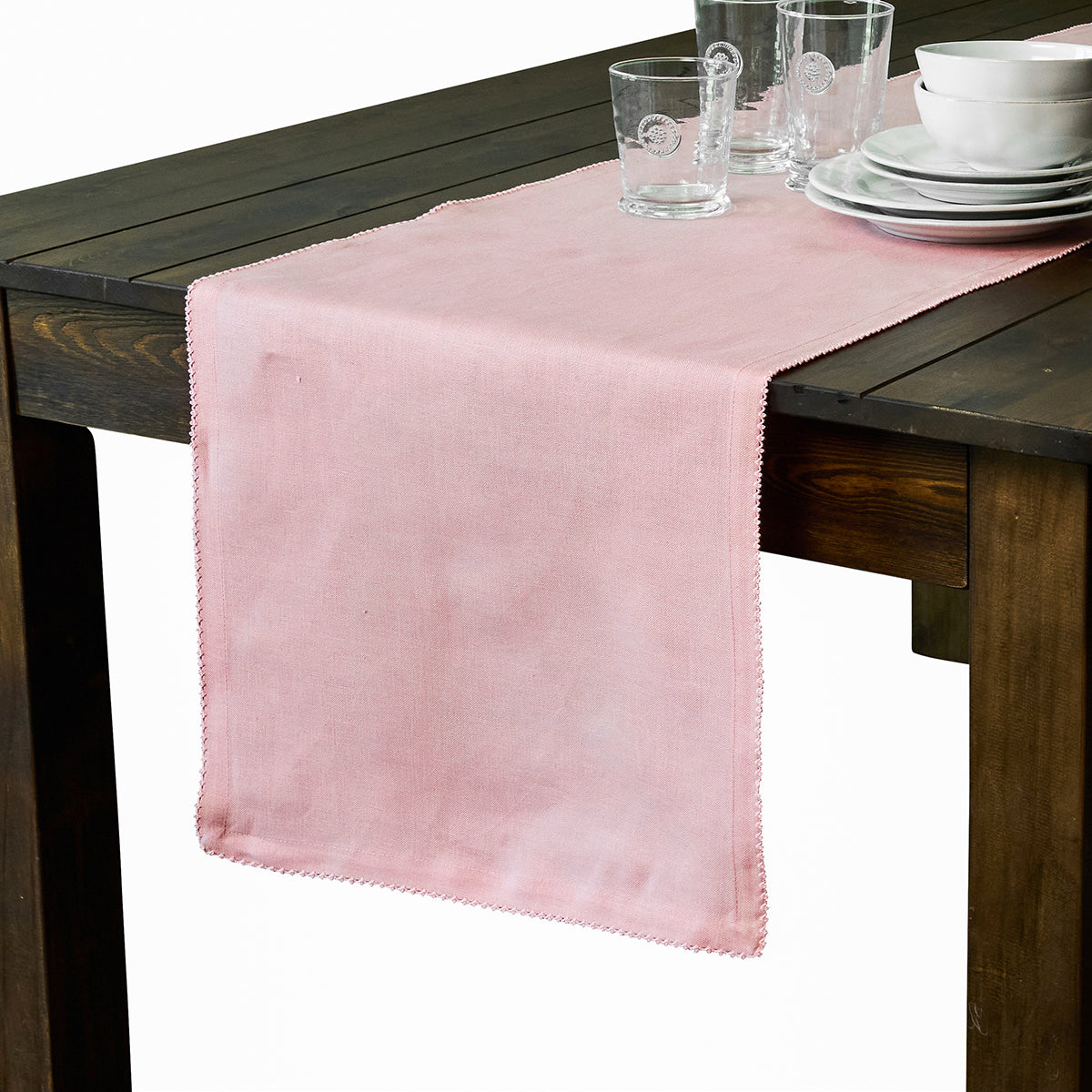 Berry Scallop 18 x 90 Table Runner - Pink - Image 2