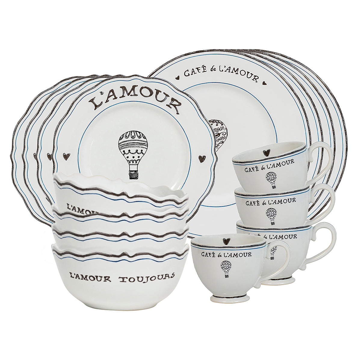L'Amour Toujours 16pc Place Setting