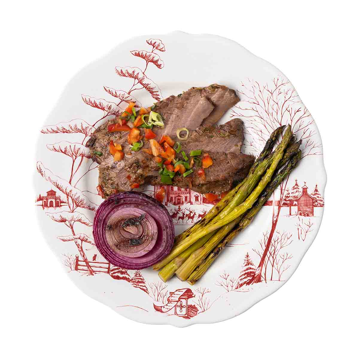 Country Estate Winter Frolic Dinner Plate - Ruby - Image 2