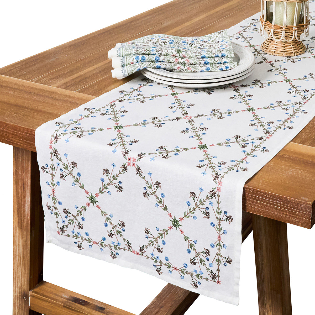 Villa Seville 18 x 90 Table Runner - Chambray - Image 2