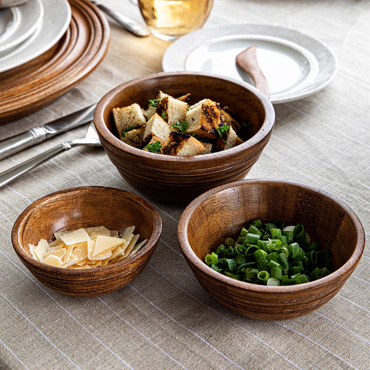 Bilbao Wood Nesting Bowl Set/3pc - Image 4