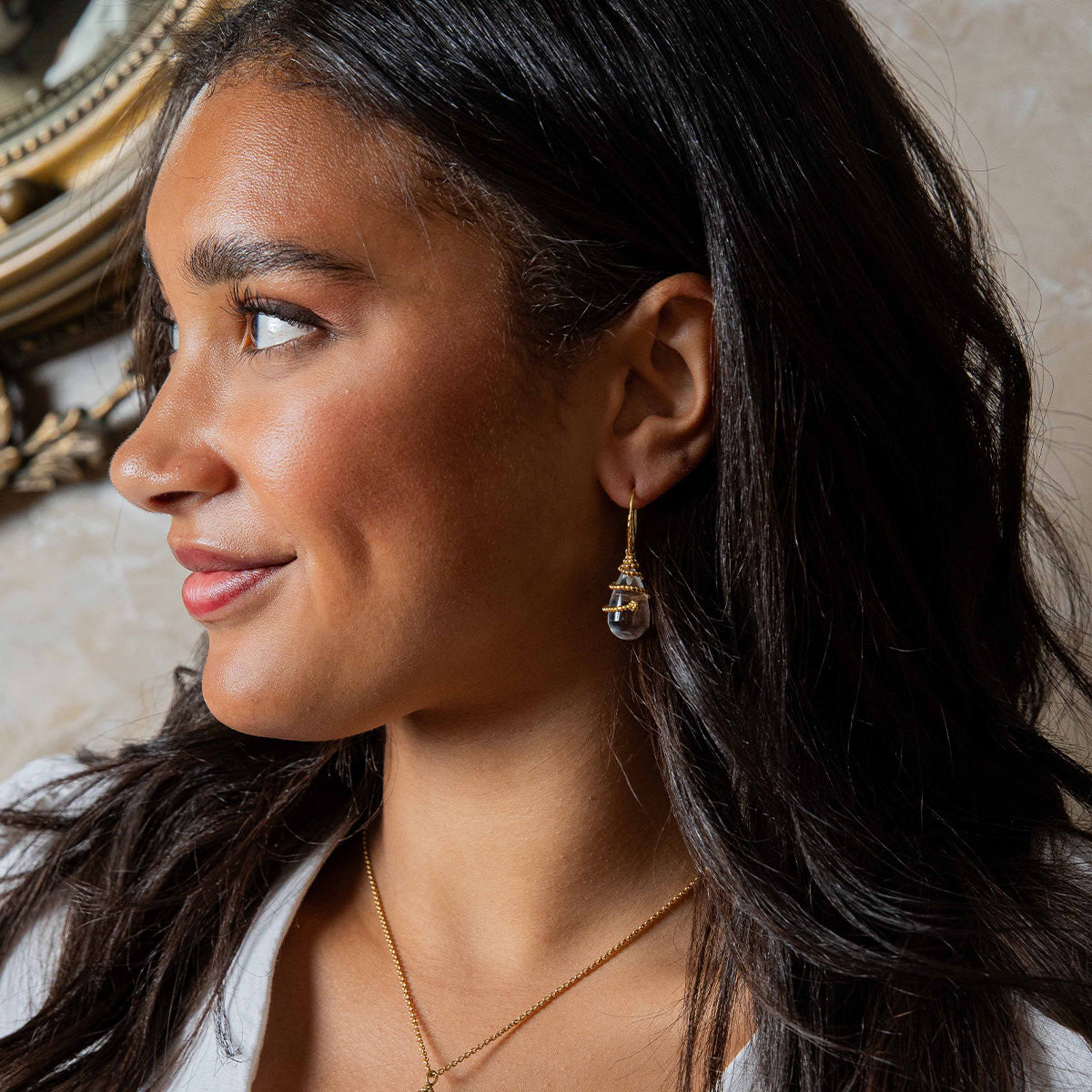 Lily Drop Earrings - Clear Quartz - Image 4
