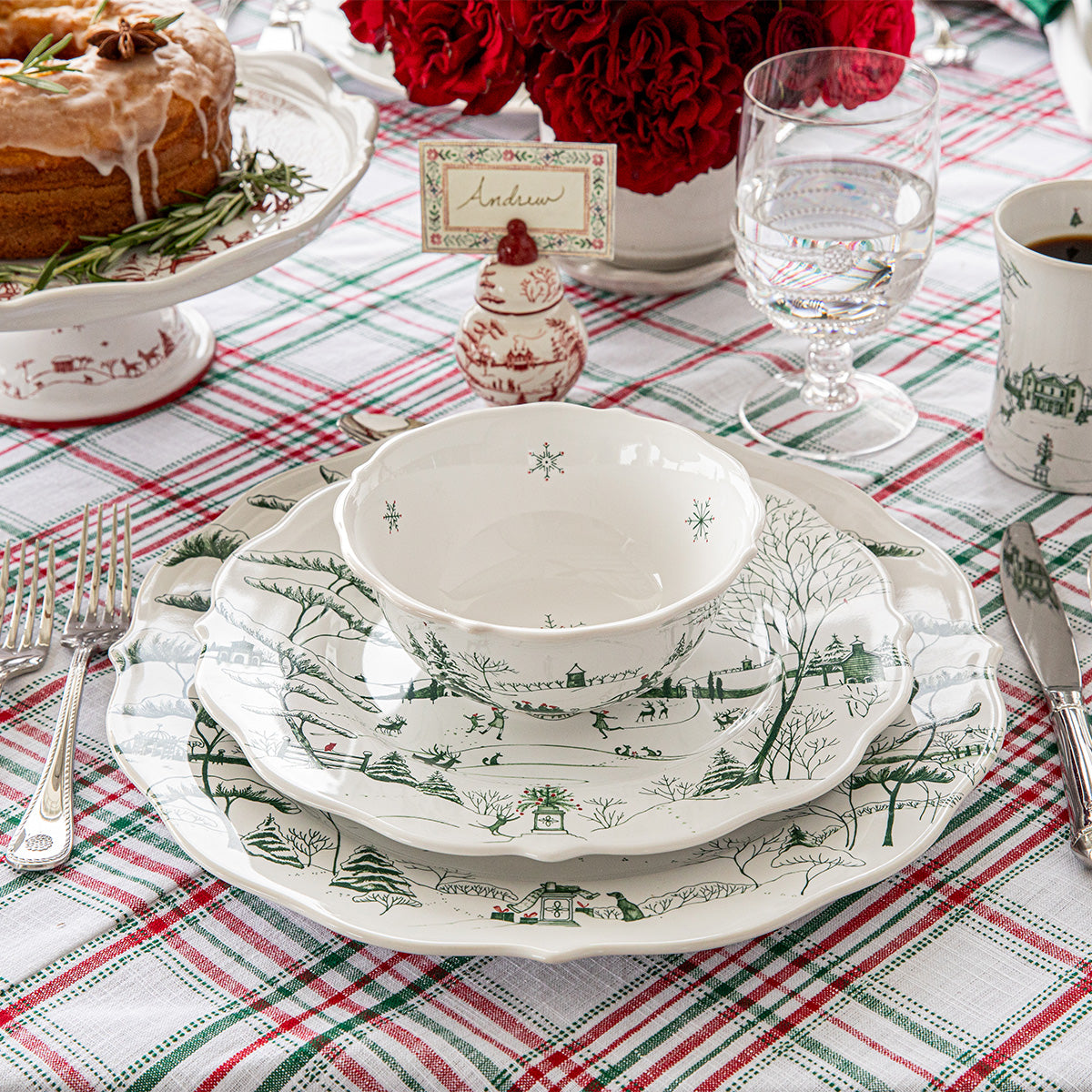Country Estate Winter Frolic 4pc Place Setting - Evergreen - Image 2