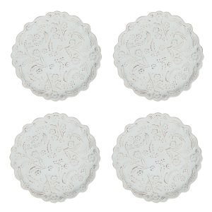 Berry & Thread Thistle Cocktail Plate Set/4 - Whitewash