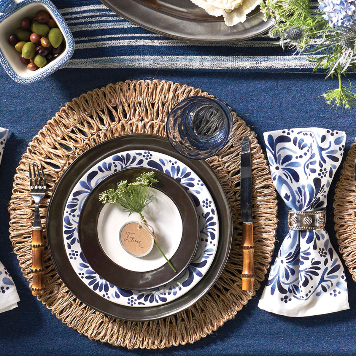 Iberian Napkin Set/4 - Indigo - Image 5