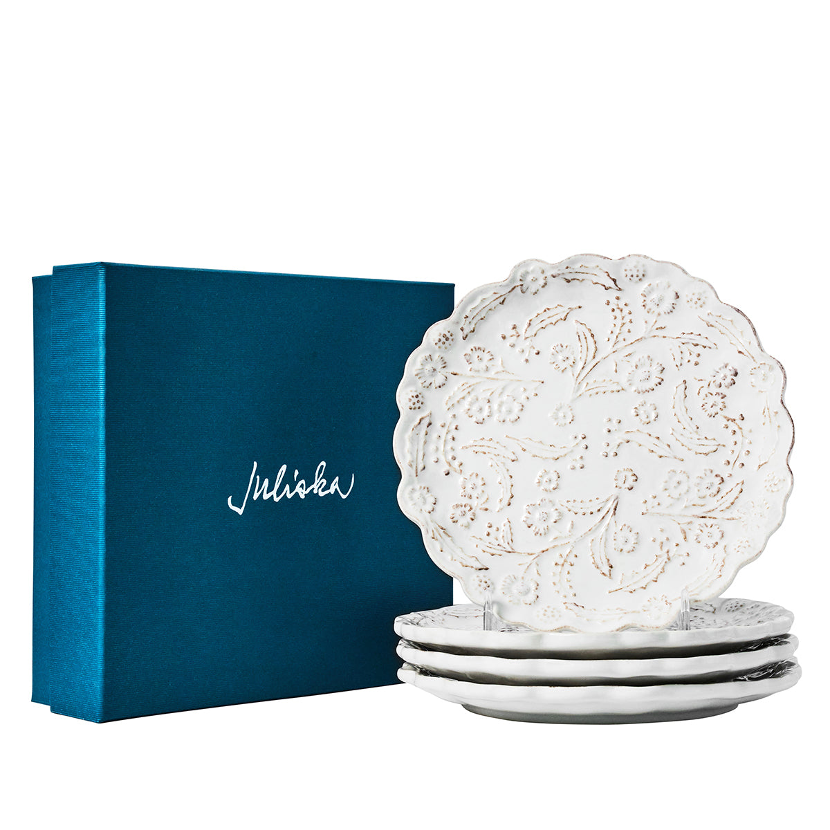 Berry & Thread Thistle Cocktail Plate Set/4 - Whitewash - Image 2