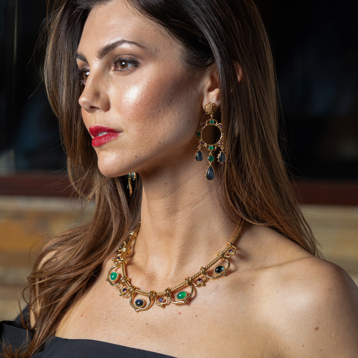 Contessa Belle Nuit Dangle Earrings - Multi - Image 4