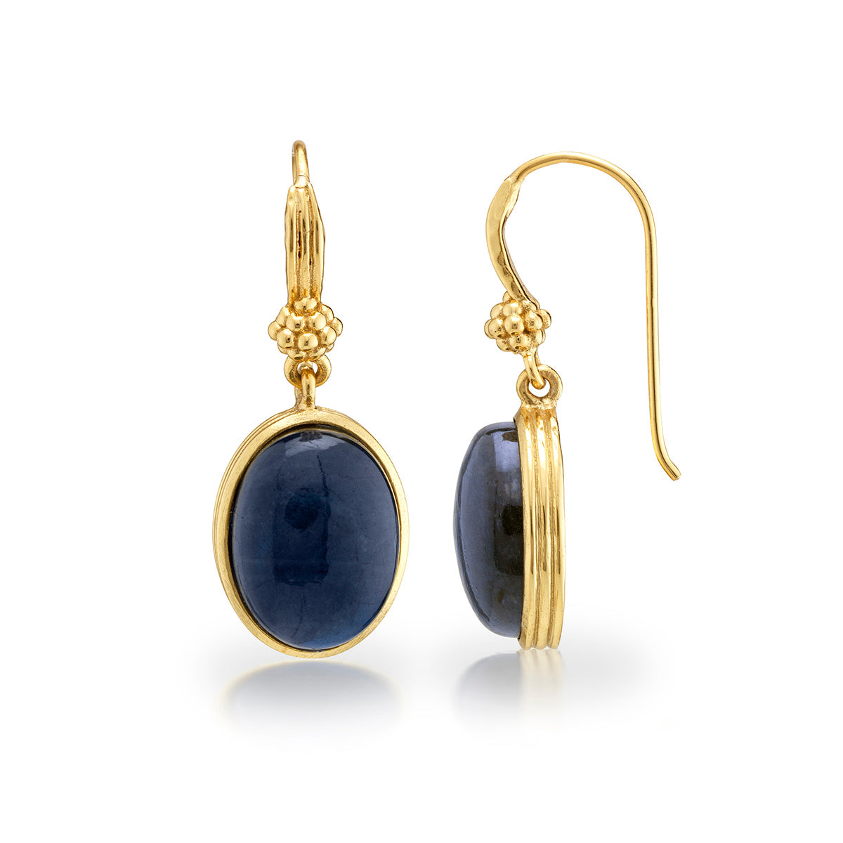 Cleopatra Oval Drop Earrings - Blue Labradorite - Image 5