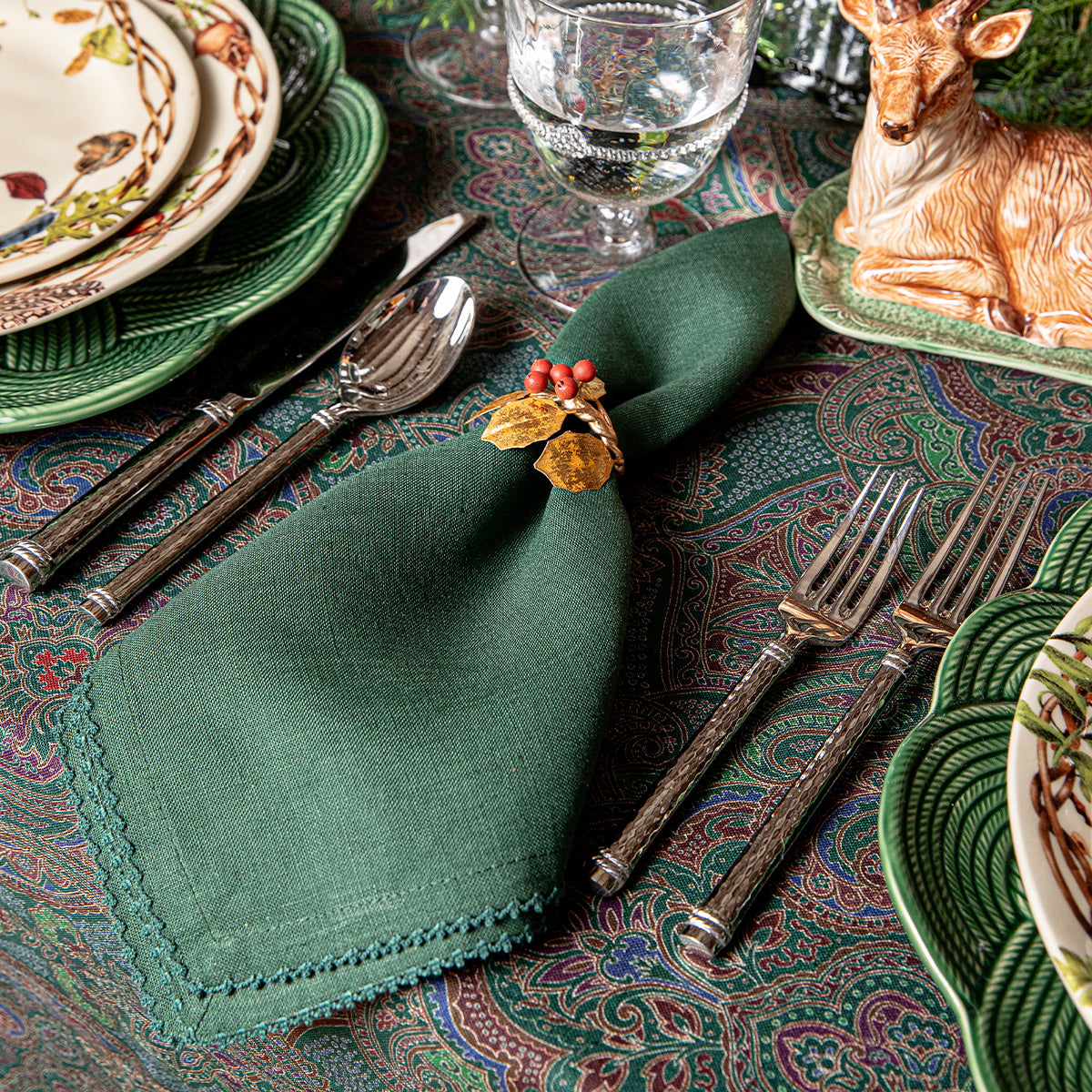 Berry Scallop Napkin Set/4 - Evergreen - Image 4