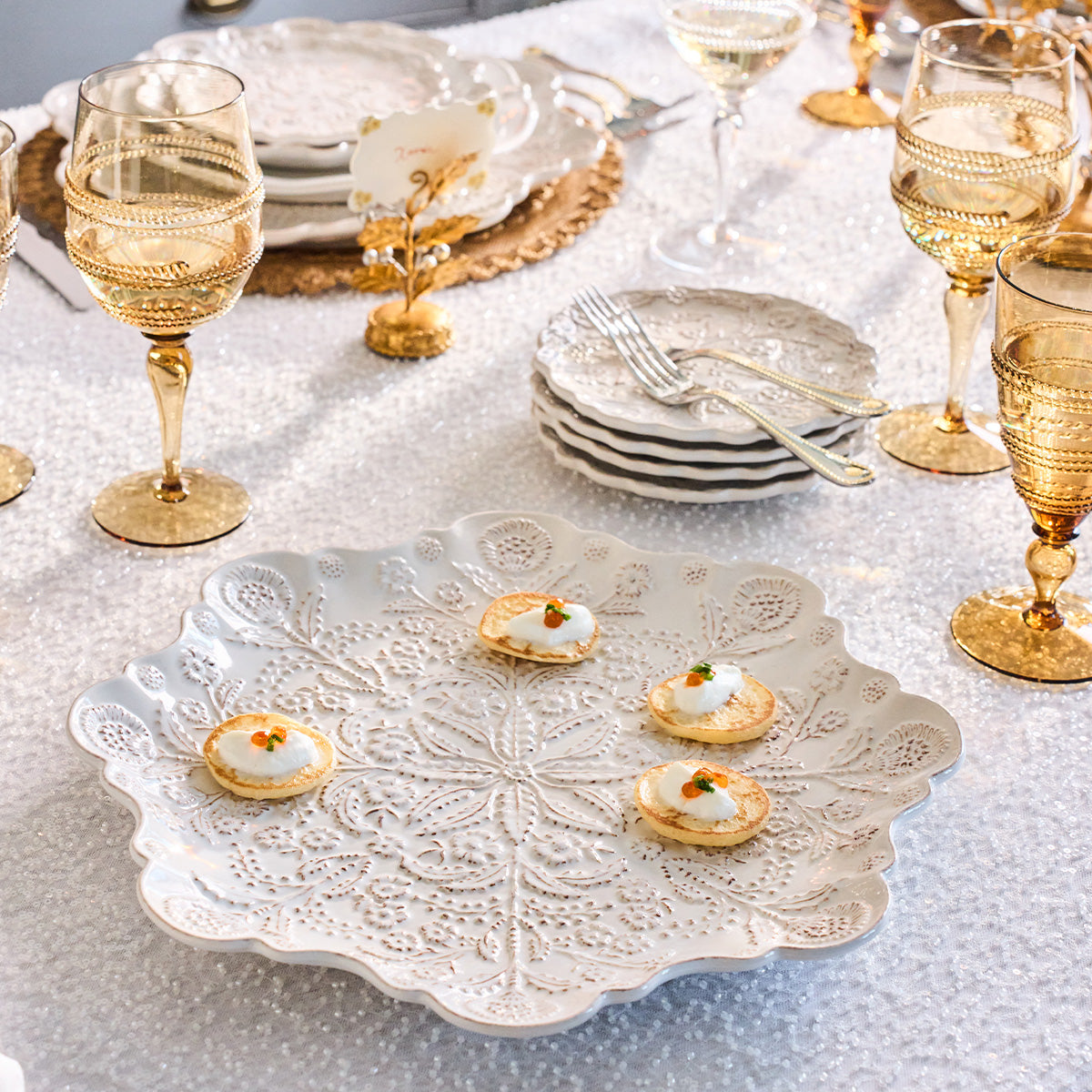 Berry & Thread Thistle Charger/Platter - Whitewash - Image 3