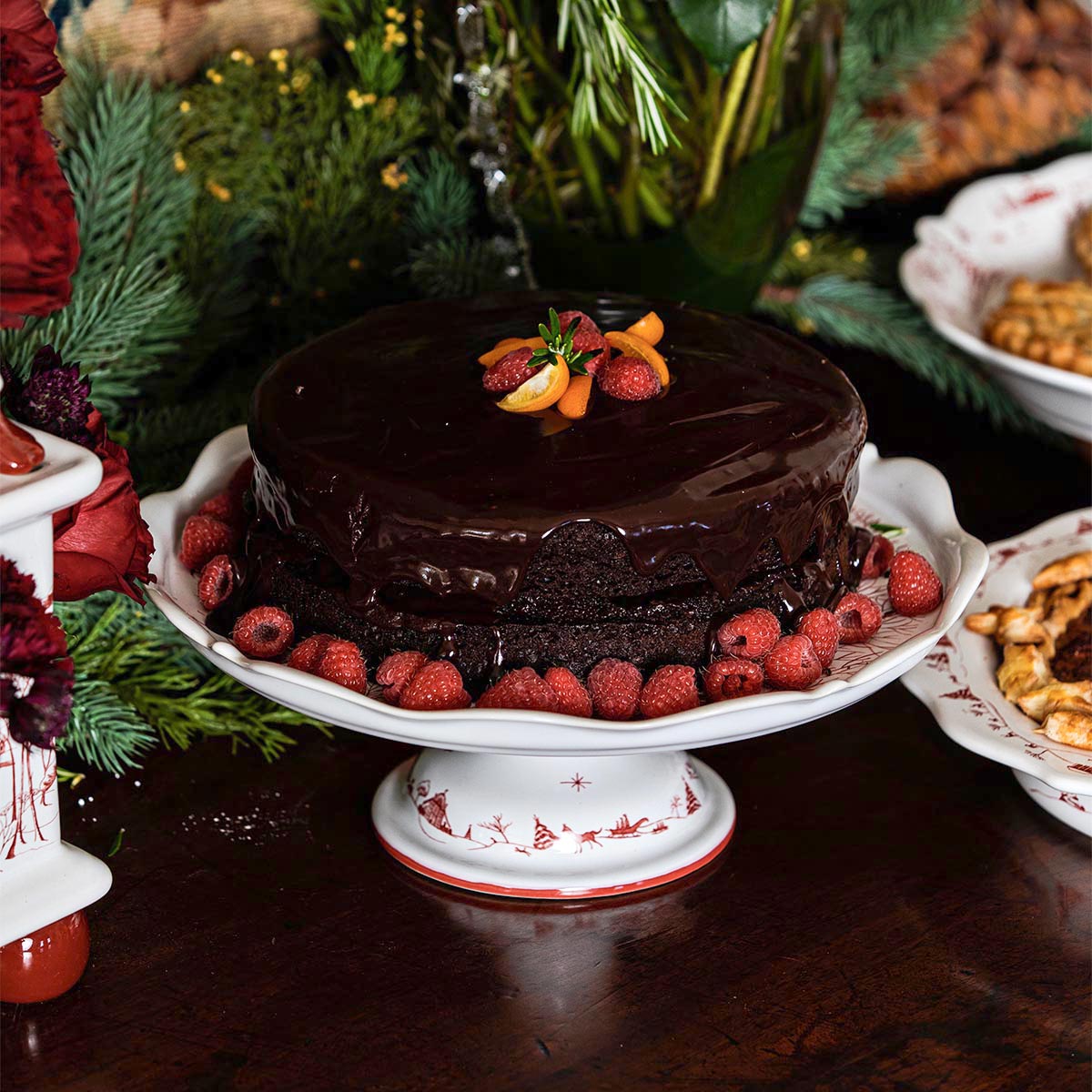 Country Estate Winter Frolic Cake Stand - Ruby - Image 4