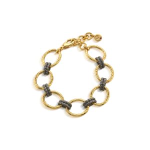 Cleopatra Grande Link Bracelet. 7+1.5 - Gold/Midnight