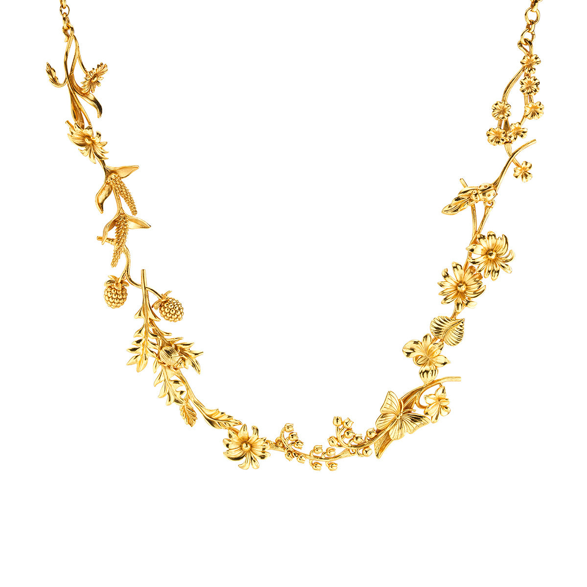Meadow Wildflower Necklace. 16 - Gold