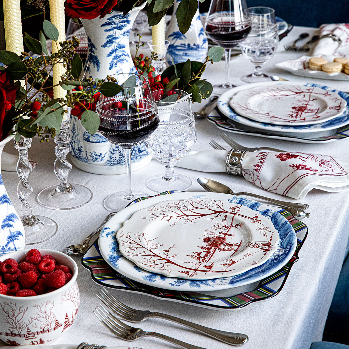 Country Estate Winter Frolic Dessert/Salad Plate - Ruby - Image 4