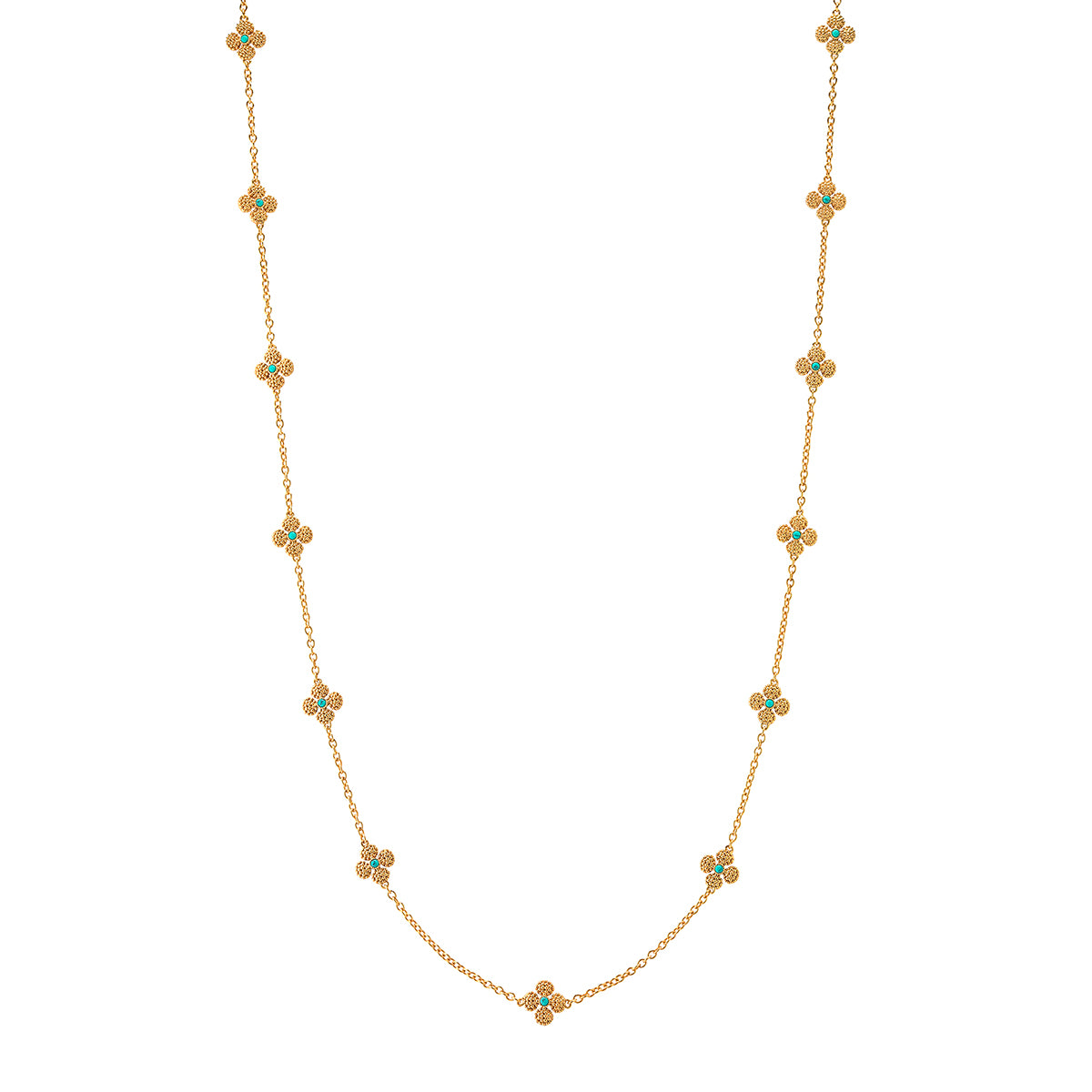 Berry Clover Double Sided Necklace. 34 - Turquoise - Image 2