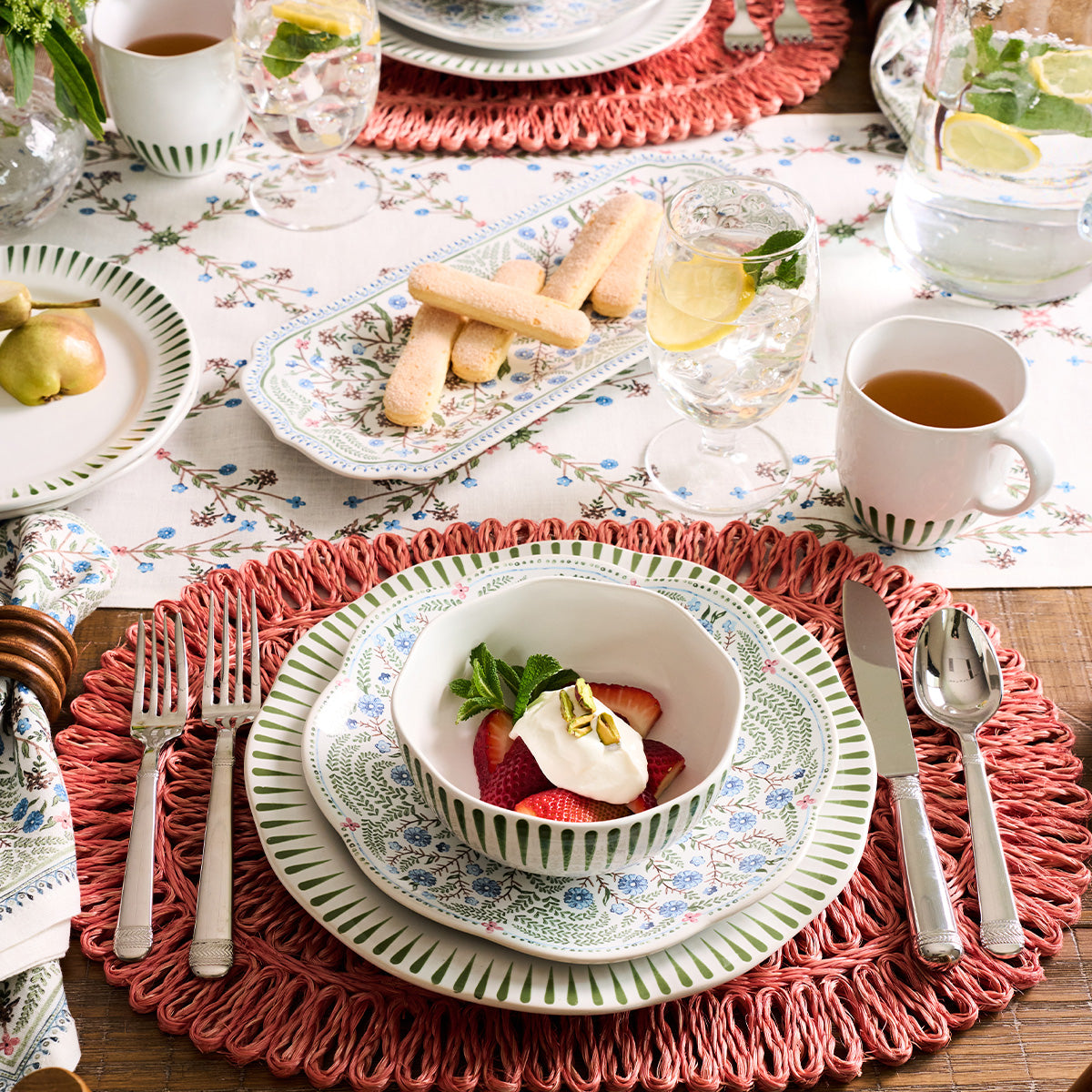 Sitio Stripe 16pc Place Setting - Basil - Image 3