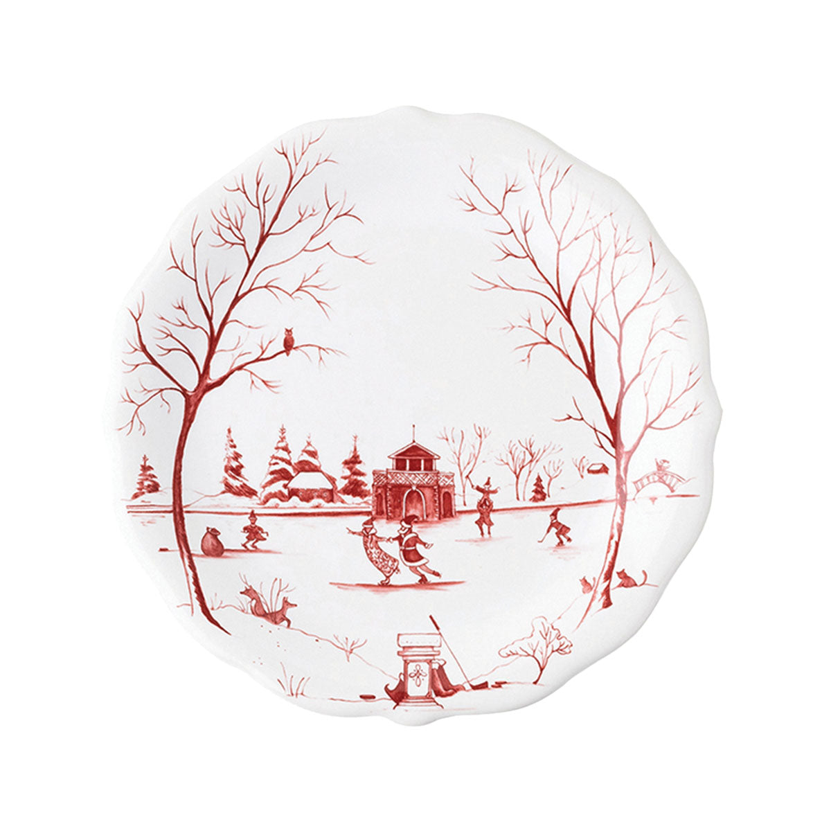 Country Estate Winter Frolic Party Plate Assorted Set/4 - Ruby - Image 5