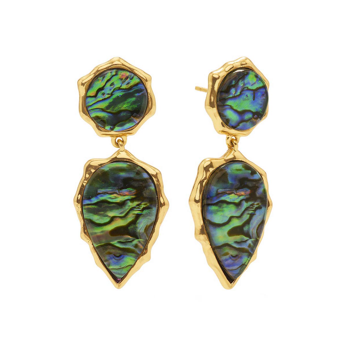 Aurora Double Drop Post Earrings - Abalone