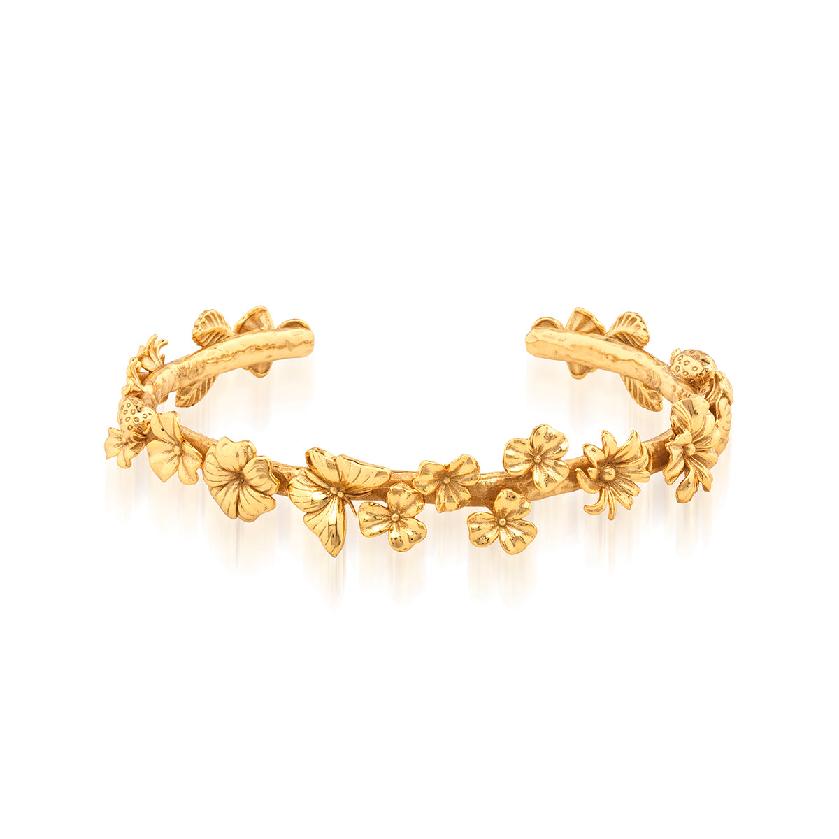 Meadow Walk Flowers Petite Cuff - Gold