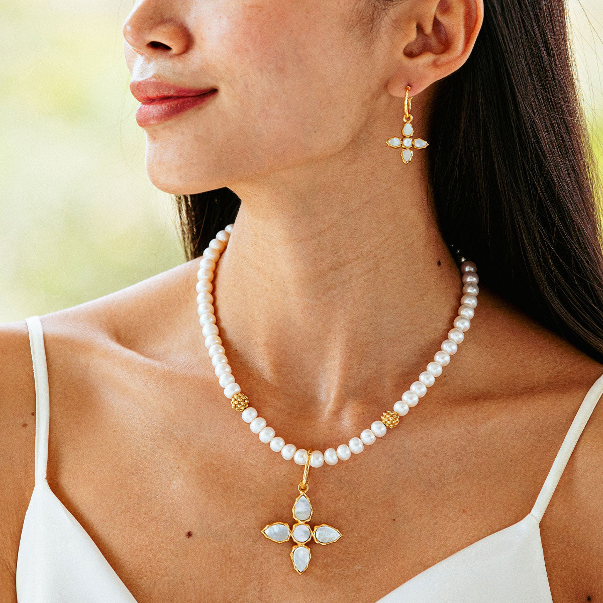 Berry Single Strand Necklace. 16+2'' - Pearl - Image 4
