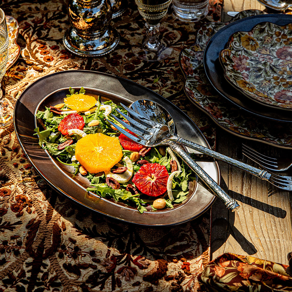 Pewter Stoneware 15 Oval Platter - Image 3
