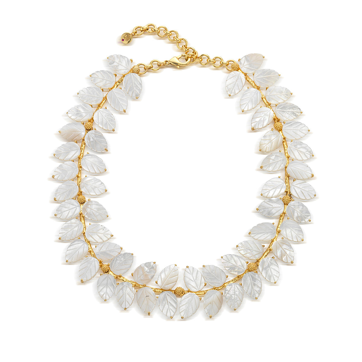 Mermaid Garden Vine Necklace. 14+3 - MOP - Image 3