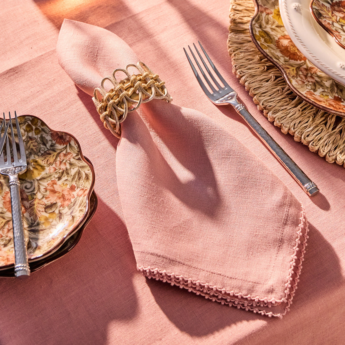 Berry Scallop Napkin Set/4 - Pink - Image 5