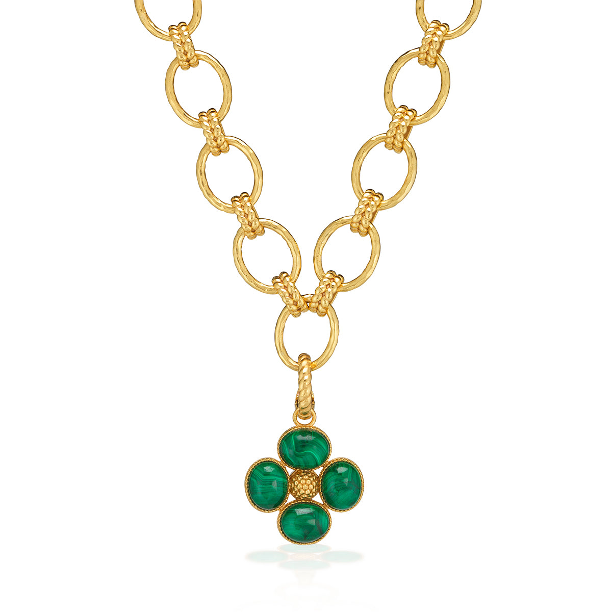 Berry Clover Double Sided Charm/Pendant - Malachite - Image 4