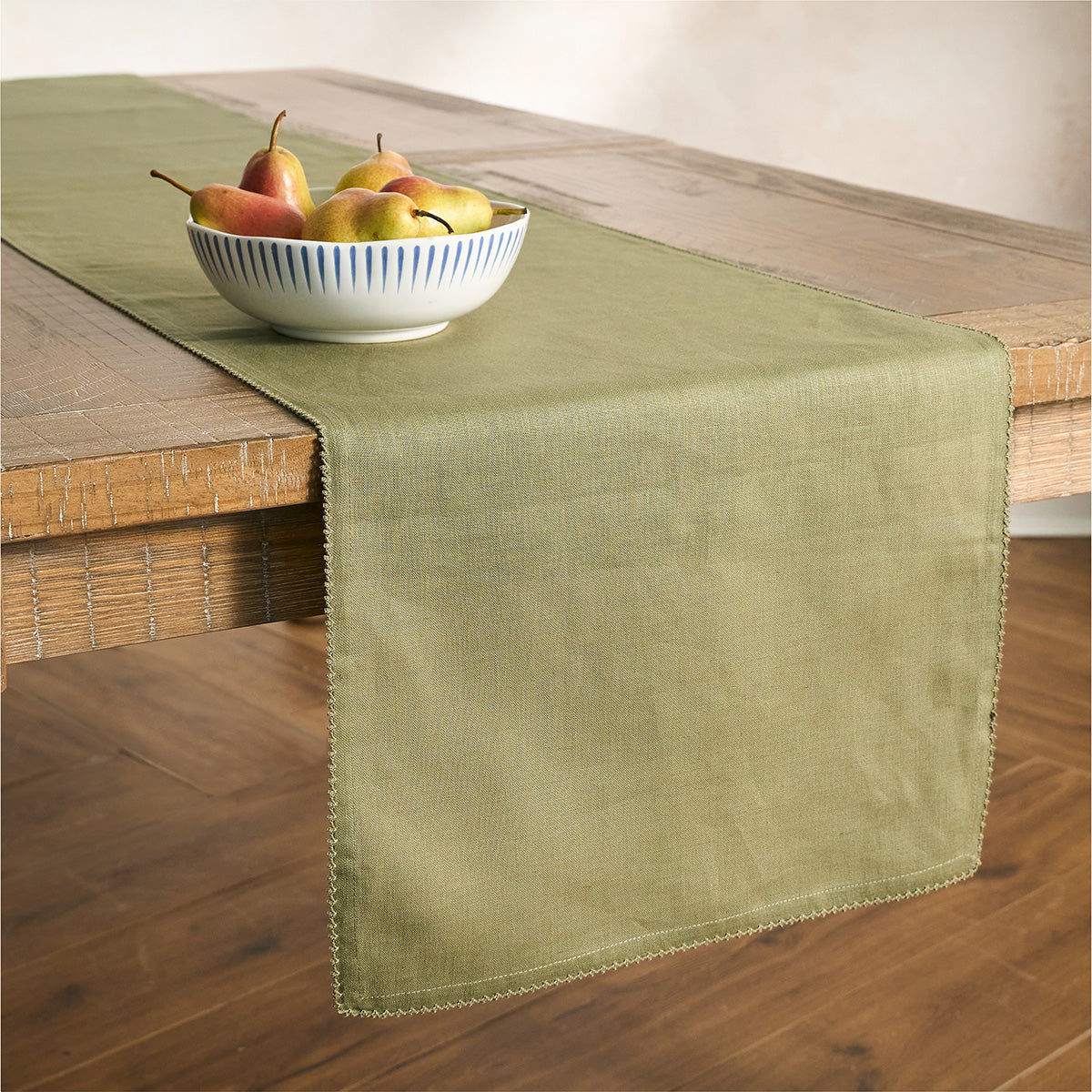 Berry Scallop 18 x 90 Table Runner - Sage - Image 3