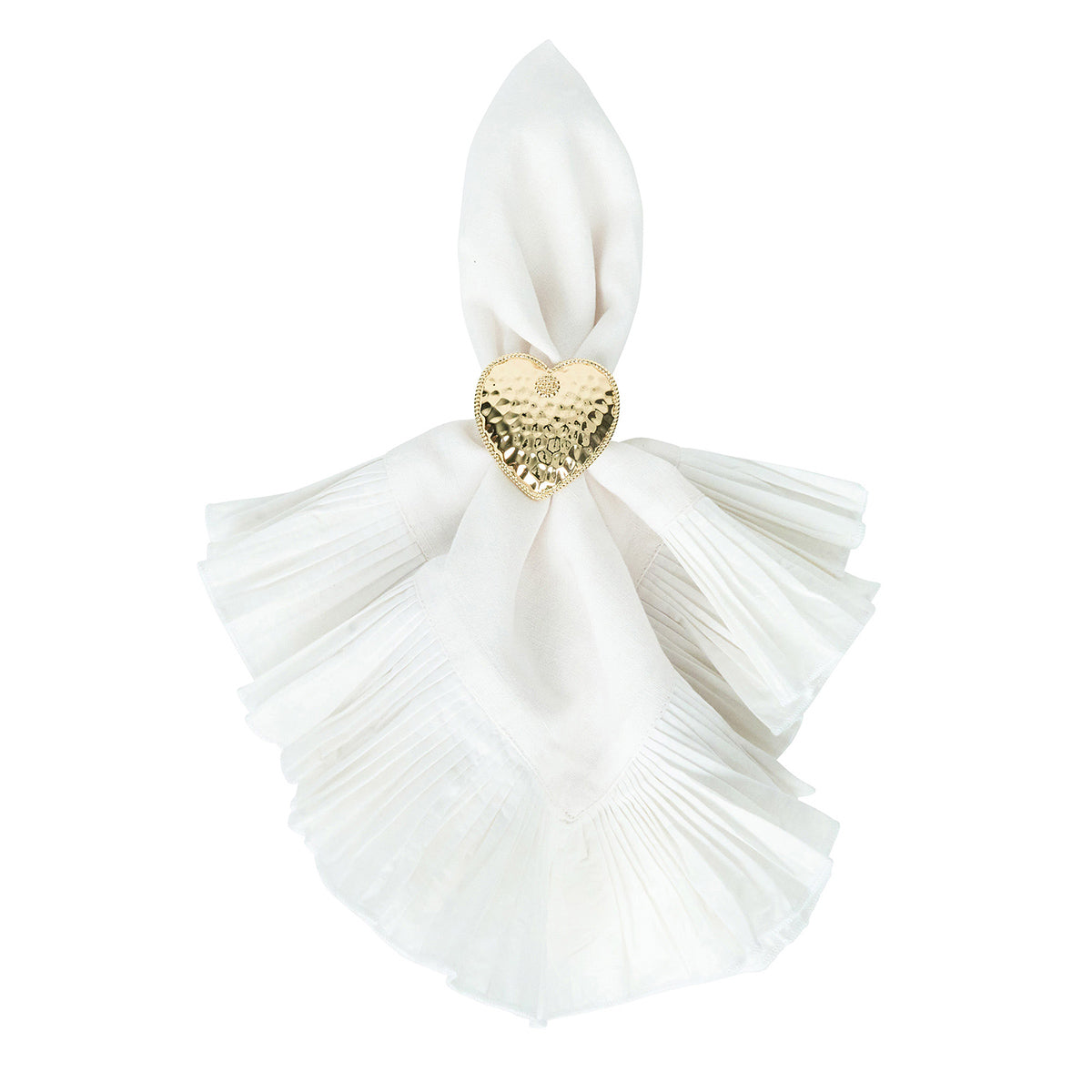 Berry & Thread Heart Napkin Ring Set/4 - Gold - Image 3